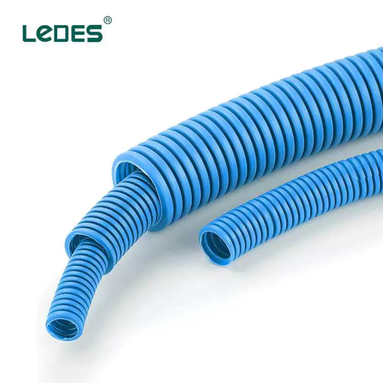 Ledes Ent Conduit Electrical Flexible Pipe Nonmetallic Raceway Ul Listed Corrugated Pvc Conduits - Blue