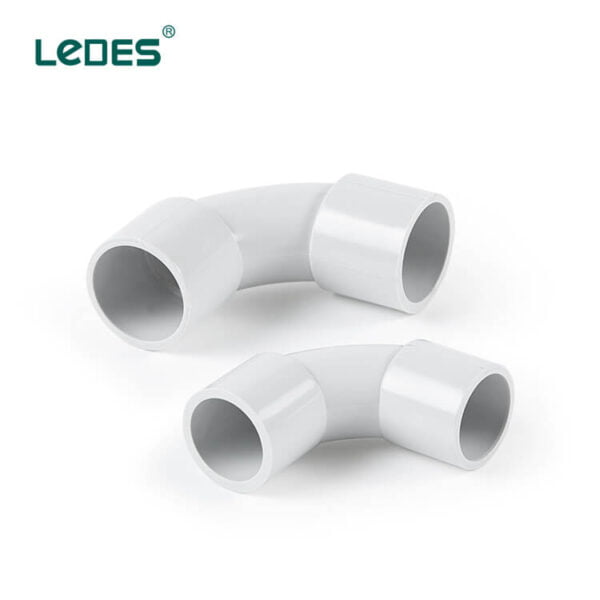 Ledes Electrical Conduit Elbow Pvc 90 Degree Bend - Grey