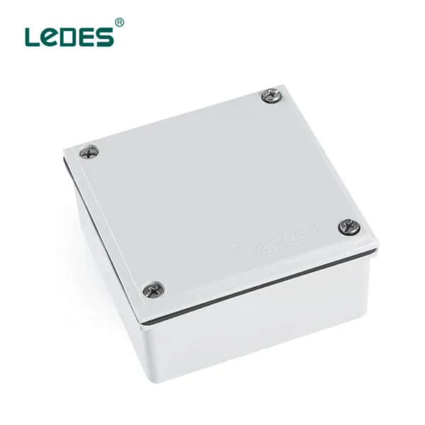 Ledes Lszh Electrical Box Outdoor Shallow Ip65 Adaptable Boxes for Pvc Conduit Pipe - Grey