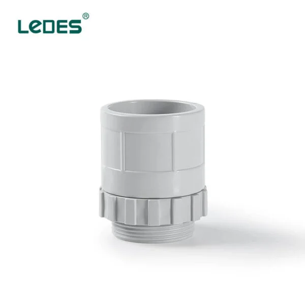 Ledes Iec and Asnzs Certified Pvc Adaptor with Lock Nut Lszh Conduit Pipe Fittings Manufacturer Brand Factory Supplier Wholesale Distributors Bulk Price