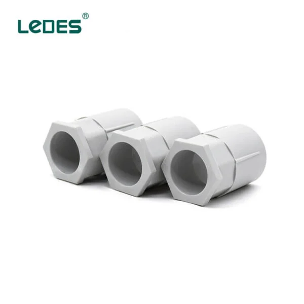Ledes Lszh Adaptor with Lock Nut Conduit Accessories - Grey