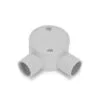 Ledes Lszh Electrical Junction Box 2 Angel Way Shallow - Grey