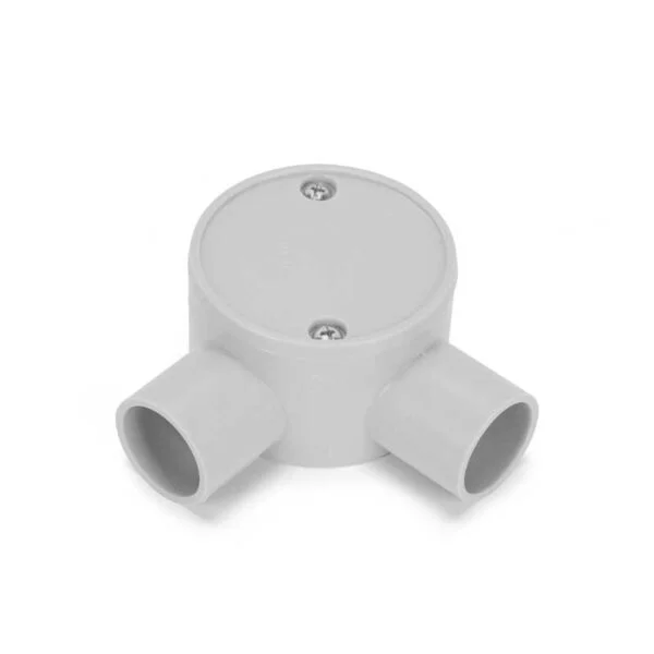 Ledes Lszh Electrical Junction Box 2 Angel Way Shallow - Grey