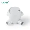 Ledes 4 Way Electrical Junction Box Lszh Deep Back Box Grey