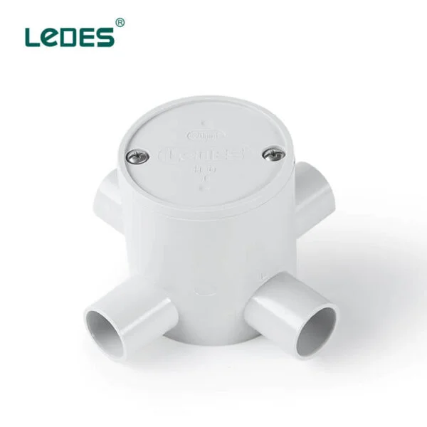 Ledes 4 Way Electrical Junction Box Lszh Deep Back Box Grey