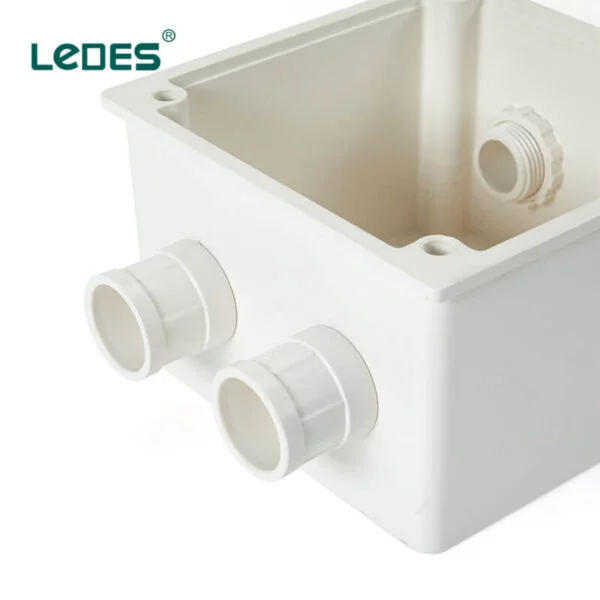 Ledes White Adaptable Box Asnzs En Iec Certified Electrical Fittings Fabricante Marca Fábrica Fornecedor Atacado Distribuidor Preço a granel para venda Austrália Nova Zelândia Peru Chile Sri Lanka Espanha Colômbia Reino Unido Cingapura Hong Kong Brasil Coreia