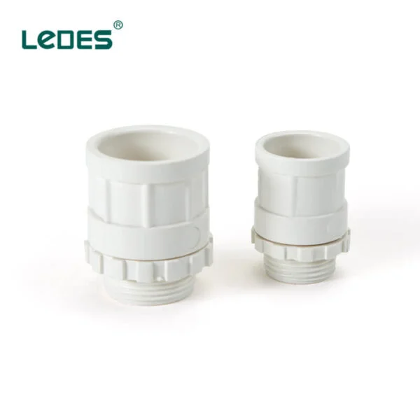 Ledes Pvc Conduit Fittings Male Adapters Accessories White