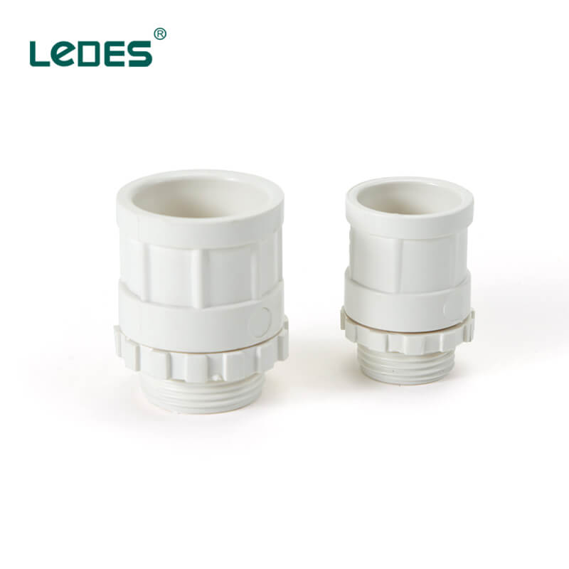 Adaptateurs mâles pour conduits en PVC Ledes, accessoires blancs Adaptateurs mâles pour conduits en PVC Ledes, accessoires blancs