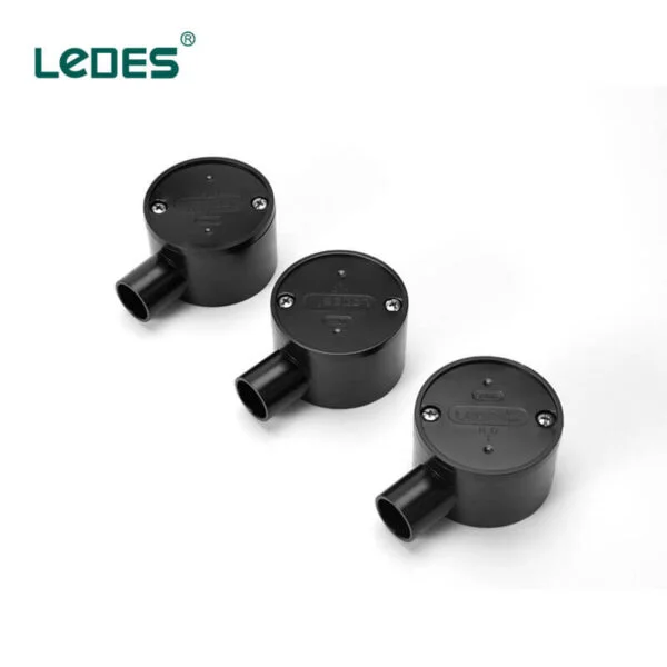 Ledes 1 Way Junction Box Black Electrical Pipe Fittings Bulk Wholesaler Distributor Factory Suppliers Manufacturer