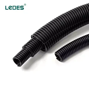 Ledes Solaire Split Flexible Conduit Électrique PVC Ondulé Conduit Tuyau En Plastique ORL Tube pour Fil De Câble - Noir