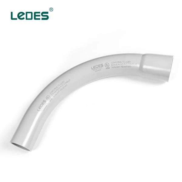 Ledes UL 인증 전기 도관 피팅 Sch 40 PVC 파이프 엘보 액세서리 브랜드 제조업체 공급업체 도매