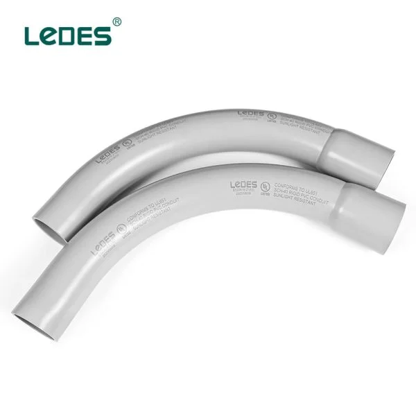 Ledes UL 인증 전기 엘보우 90도 Scheudle 40 80 PVC 파이프 피팅 공장 공급업체 유통업체