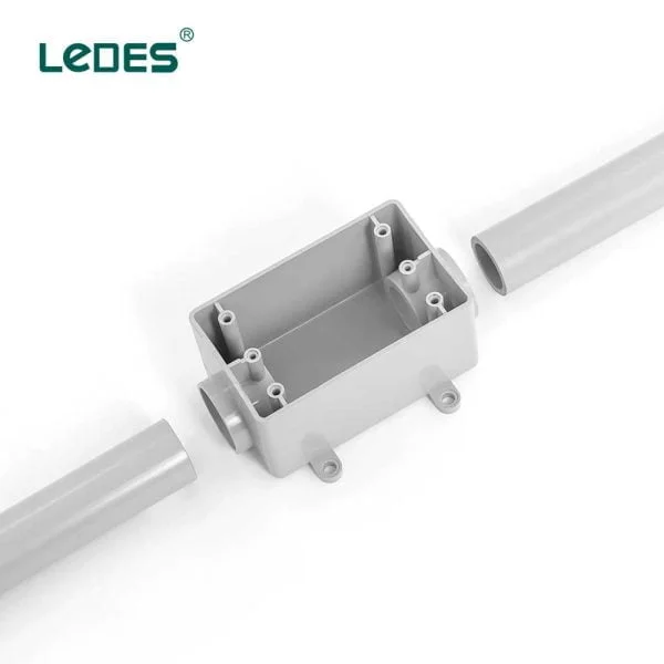 Ledes Electrical 1 Gang Boxes for Schedule 40 & 80 Pvc Conduit Supplier Brand Factory Wholesaler
