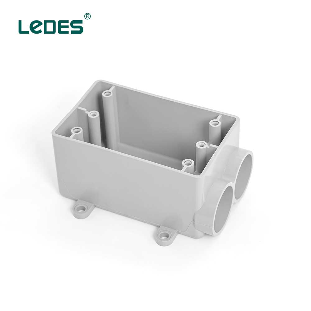 Ledes Single Gang Outlet Box 2 Way Caixas elétricas de PVC Ledes Single Gang Outlet Box 2 Way Caixas elétricas de PVC