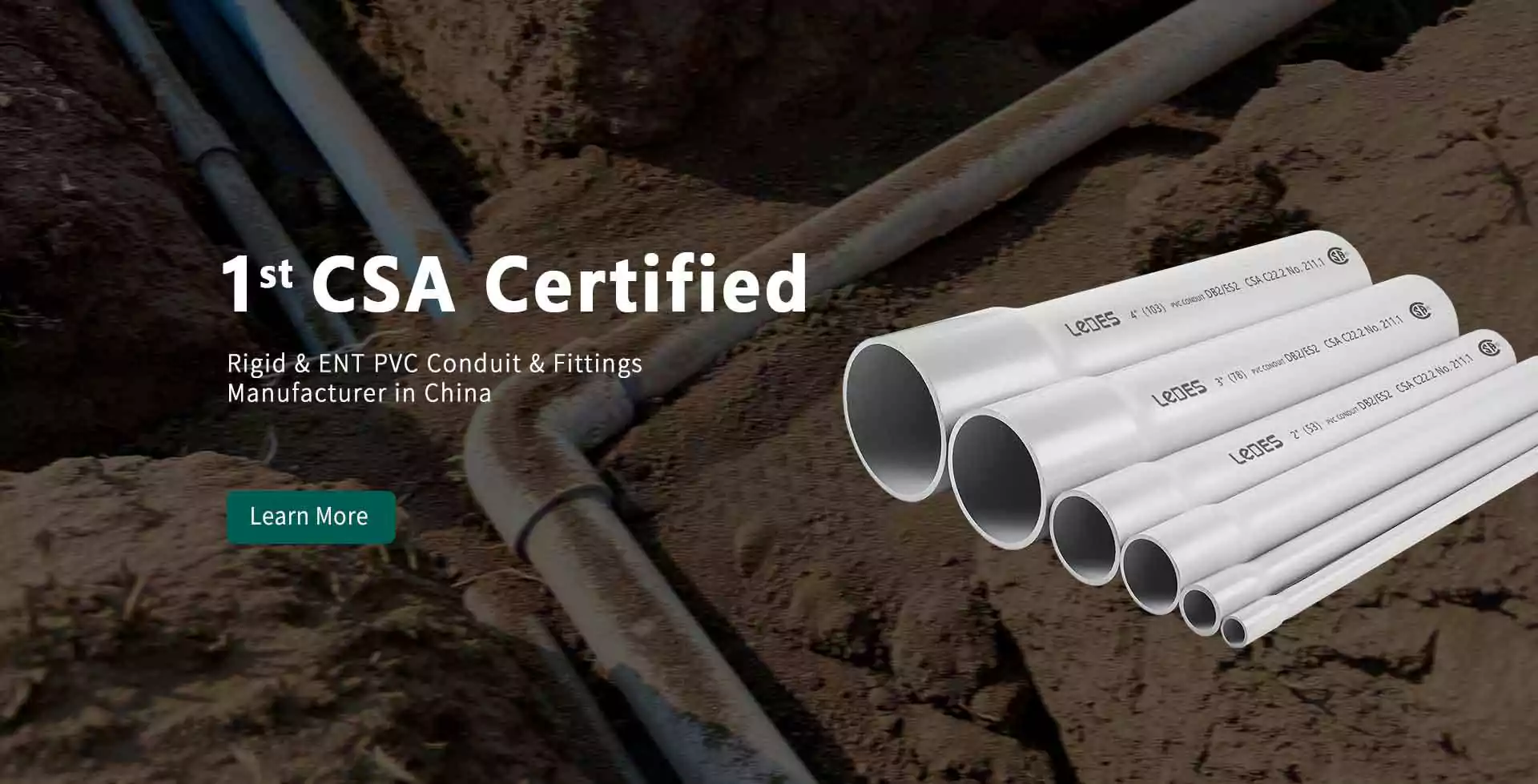 Ledes CSA certificou DB2ES2 EB1 tubo de conduíte rígido e acessórios marca fabricante fornecedor de fábrica